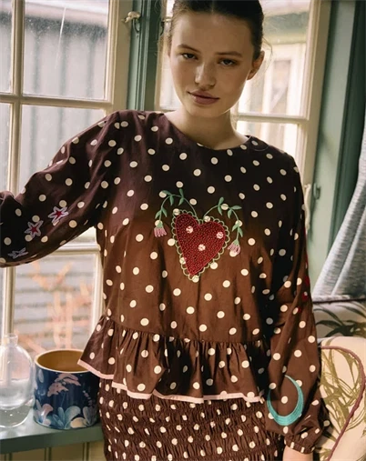 Sibin Linnebjerg - Diana Top - Brown Dot
